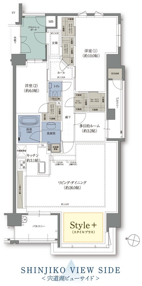 クレアホームズ松江天神町 ザ・レジデンス 間取り C2 type(2~8F)