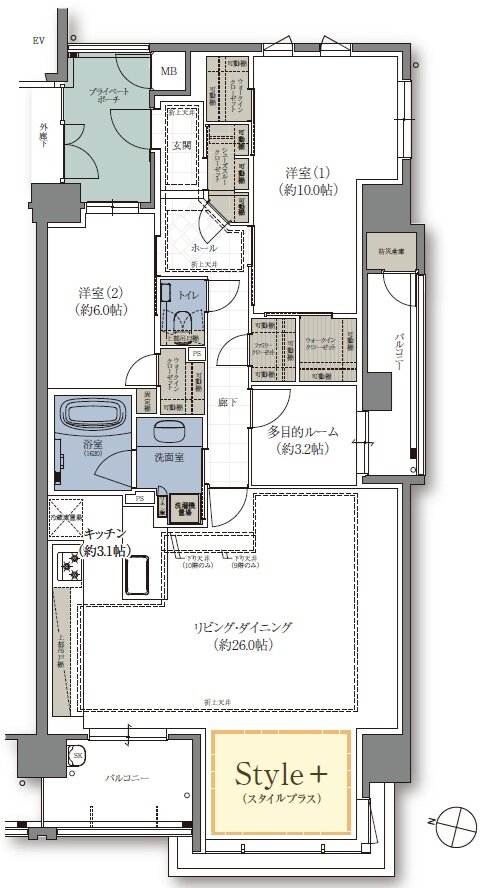 クレアホームズ松江天神町 ザ・レジデンス 間取り C2 type（2～8F）