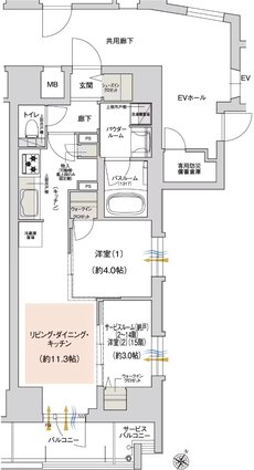 プレサンス ロジェ 神戸下山手 間取り Bタイプ