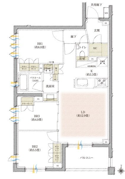 イノバス武蔵境 間取り Aタイプ