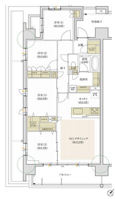 デュオヒルズ豊明前後 間取り Aタイプ