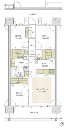 デュオヒルズ豊明前後 間取り Bタイプ