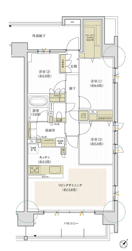 デュオヒルズ豊明前後 間取り Gタイプ
