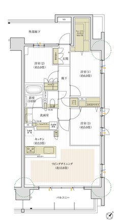 デュオヒルズ豊明前後 間取り Gタイプ