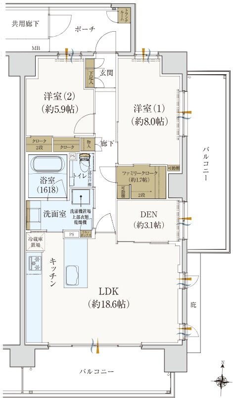 ブライトタウン西伊場 間取り F type