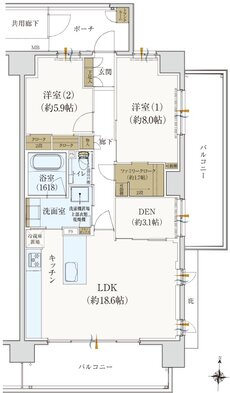 ブライトタウン西伊場 間取り F type