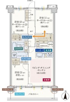 エクセレントシティ稲城 THE GARDEN 間取り F1 type