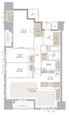 デュオヒルズ京都四条烏丸 間取り Dタイプ