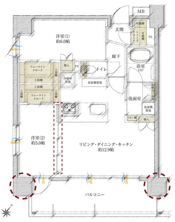 サンクレイドル荒川熊野前 間取り A type
