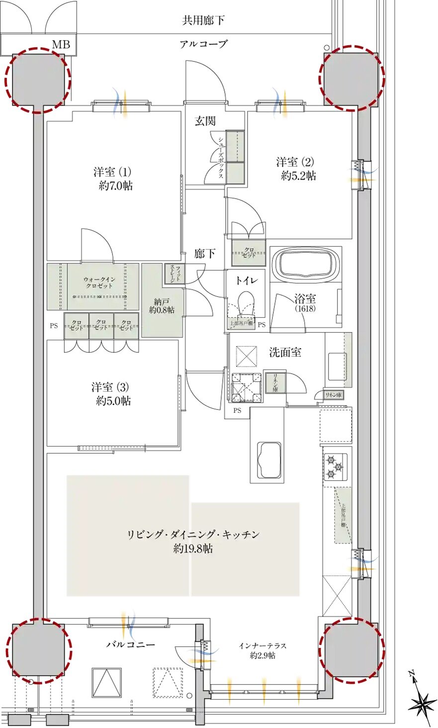 JR神戸線最大級 大阪駅１駅 マンションプロジェクト 間取り AA type