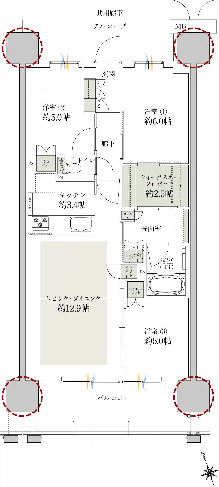 JR神戸線最大級 大阪駅１駅 マンションプロジェクト 間取り AF type