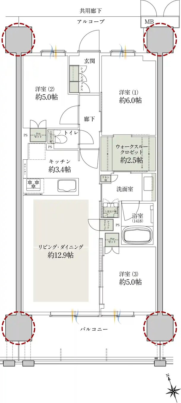 JR神戸線最大級 大阪駅１駅 マンションプロジェクト 間取り AF type