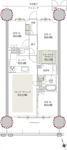 JR神戸線最大級 大阪駅１駅 マンションプロジェクト 間取り AF type