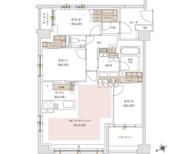 パークホームズ吉祥寺東町 間取り Nタイプ