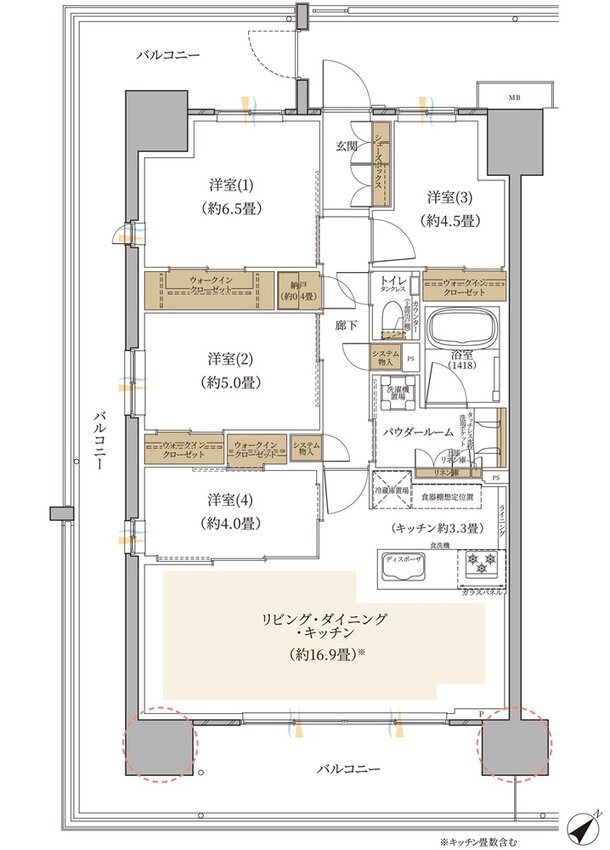 エクセレントシティ稲毛海岸 THE STATION GRAN 間取り A type