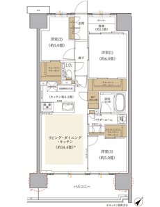 エクセレントシティ稲毛海岸 THE STATION GRAN 間取り G1 type
