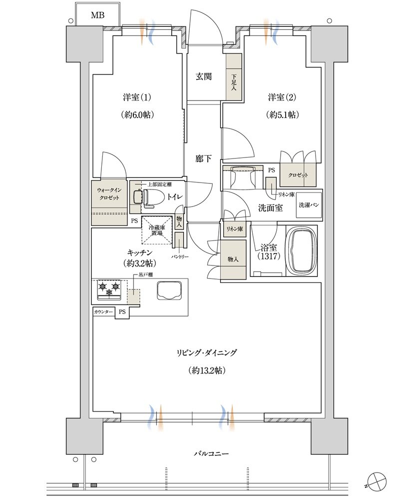 ジェイグラン シティ 淡路 間取り AC-type