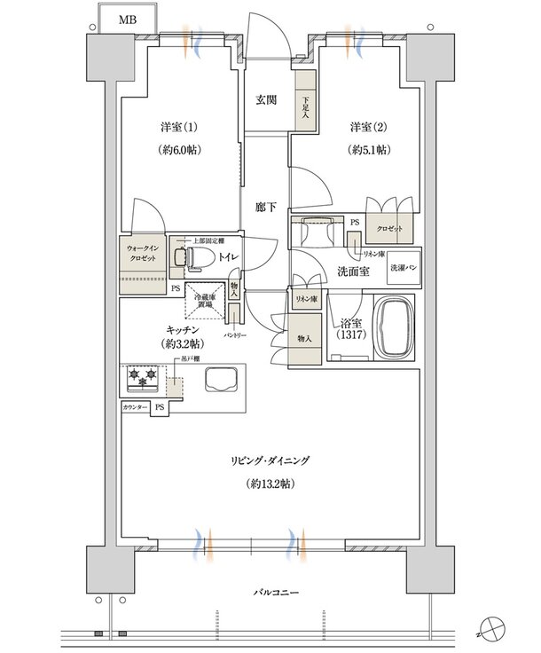 ジェイグラン シティ 淡路 間取り AC-type