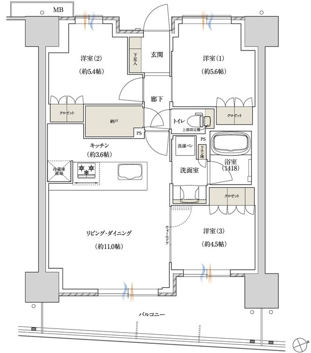 ジェイグラン シティ 淡路 間取り BC-type