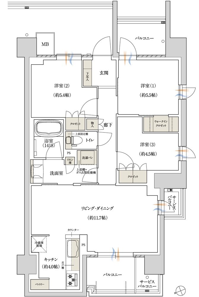 ジェイグラン シティ 淡路 間取り AE-type