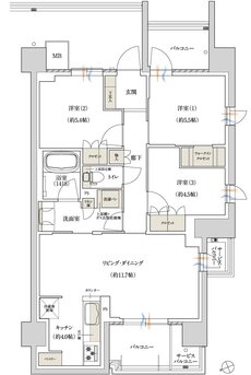 ジェイグラン シティ 淡路 間取り AE-type