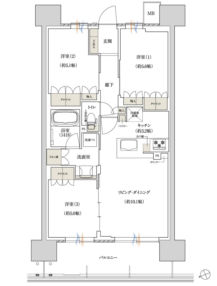 ジェイグラン シティ 淡路 間取り CC-type