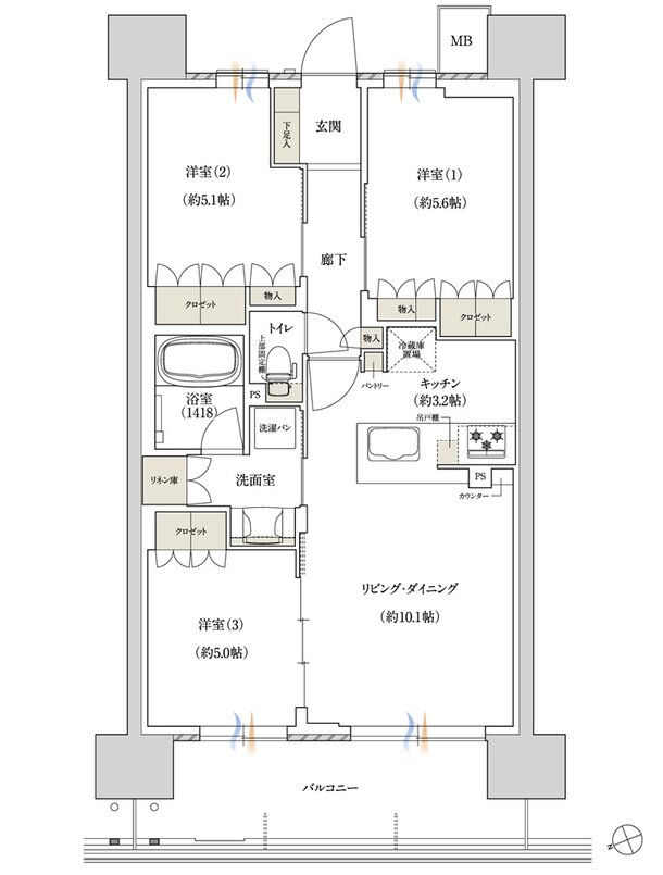 ジェイグラン シティ 淡路 間取り CC-type