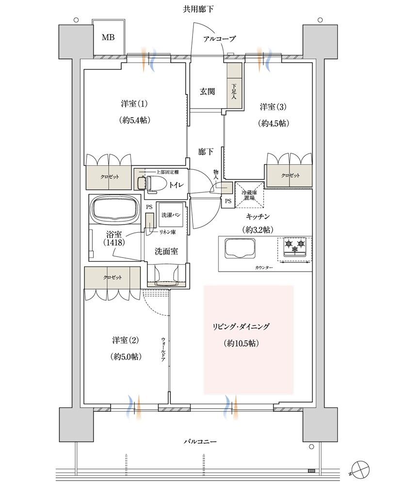 ジェイグラン シティ 淡路 間取り AB2-type