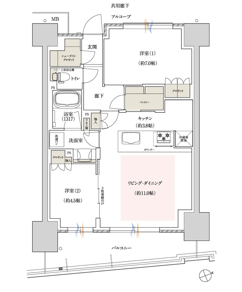 ジェイグラン シティ 淡路 間取り BG-type