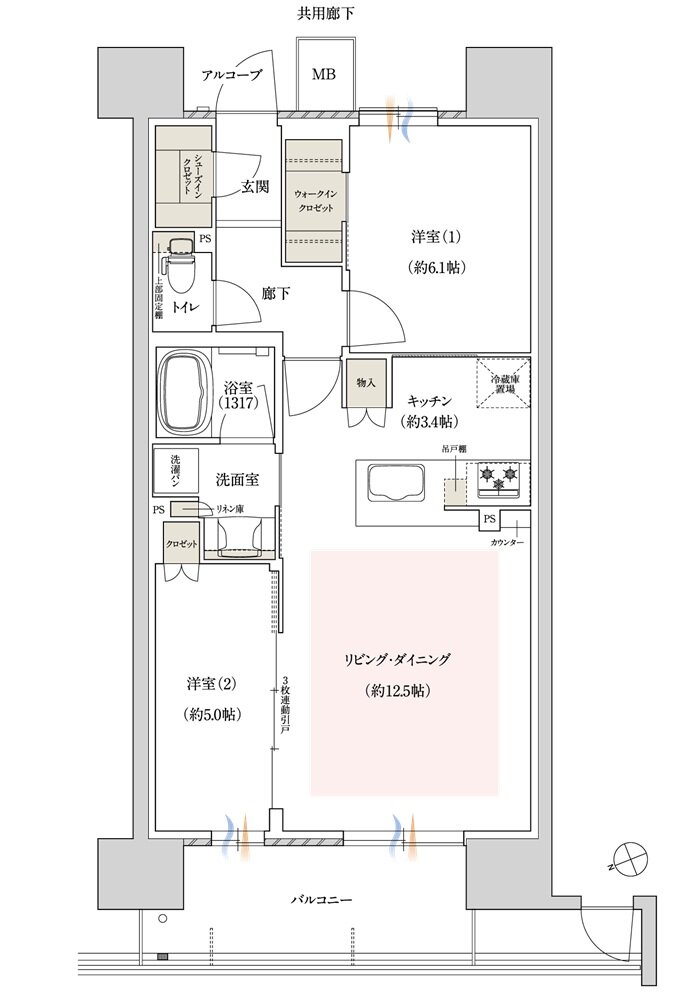 ジェイグラン シティ 淡路 間取り CA-type