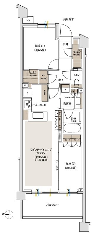 パークホームズ下北沢ガーデン 間取り D1タイプ