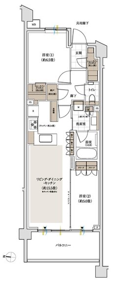 パークホームズ下北沢ガーデン 間取り D1タイプ