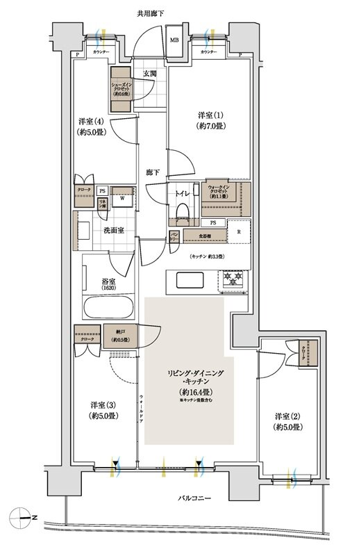 パークホームズ下北沢ガーデン 間取り Oタイプ