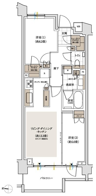 パークホームズ下北沢ガーデン 間取り Eタイプ