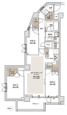パークホームズ下北沢ガーデン 間取り Aタイプ