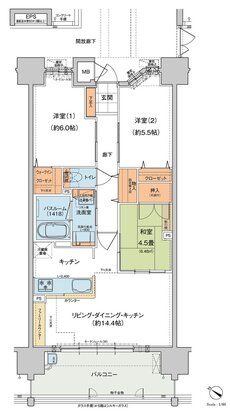 ヴェルディ蔵王公園 間取り C type 和室有償プラン
