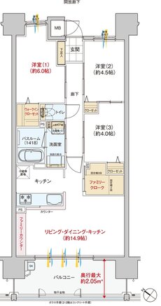 ヴェルディ海田［はなみずき通りII］ 間取り B type（2〜15階）