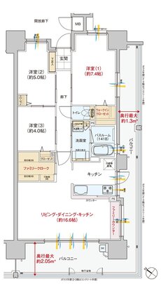 ヴェルディ海田［はなみずき通りII］ 間取り C type（2〜15階）