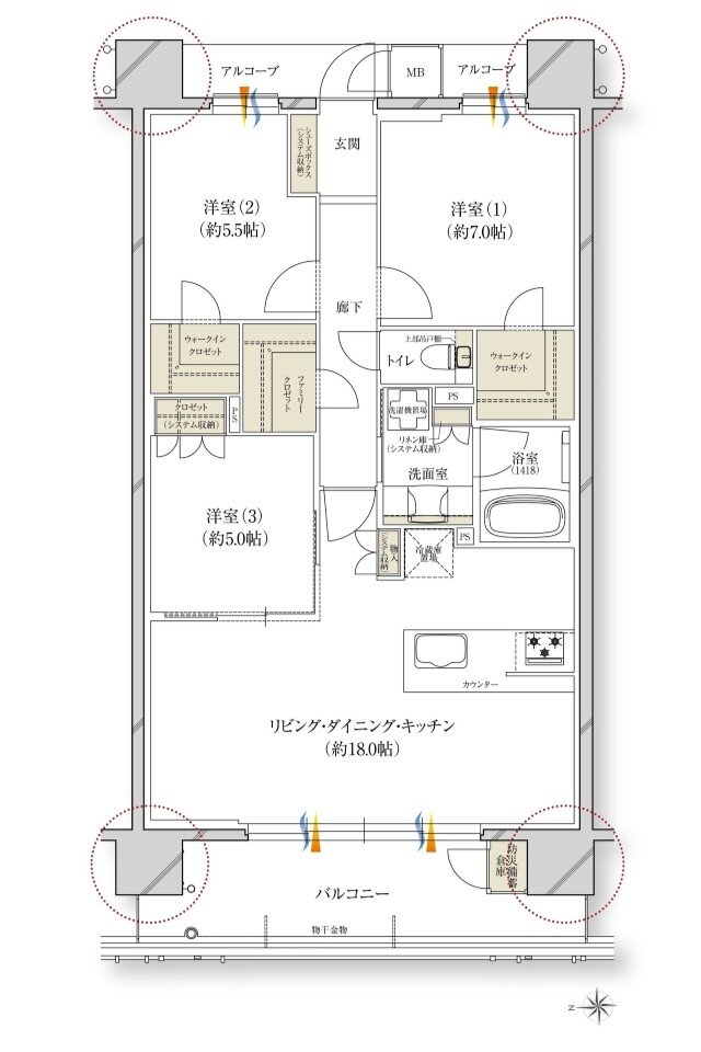 レ・ジェイド川西能勢口駅前 間取り C type