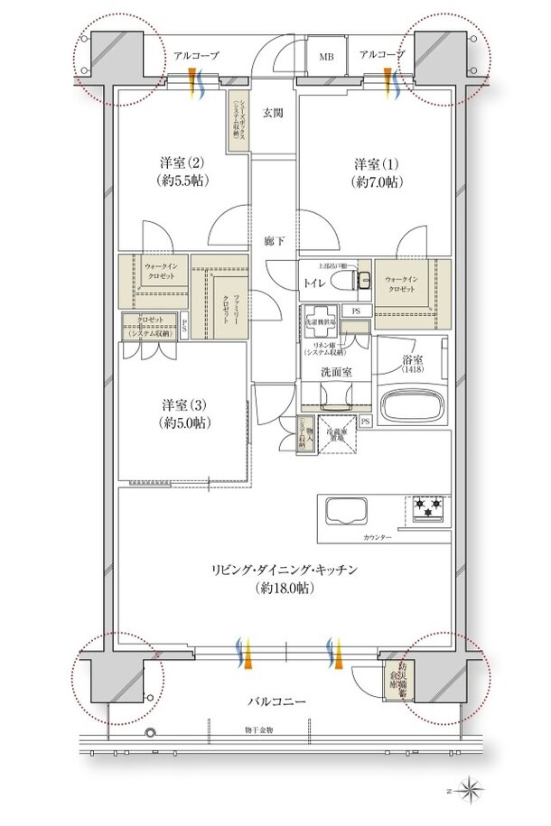 レ・ジェイド川西能勢口駅前 間取り C type