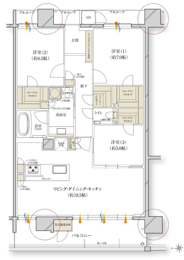 レ・ジェイド川西能勢口駅前 間取り I type
