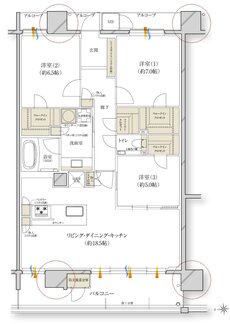 レ・ジェイド川西能勢口駅前 間取り I type