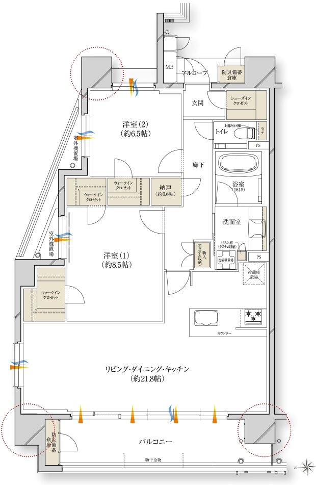 レ・ジェイド川西能勢口駅前 間取り A type メニュープラン2