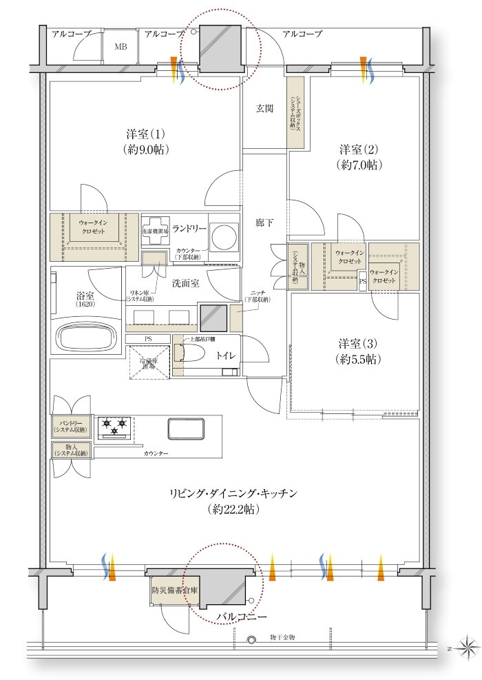 レ・ジェイド川西能勢口駅前 間取り H type