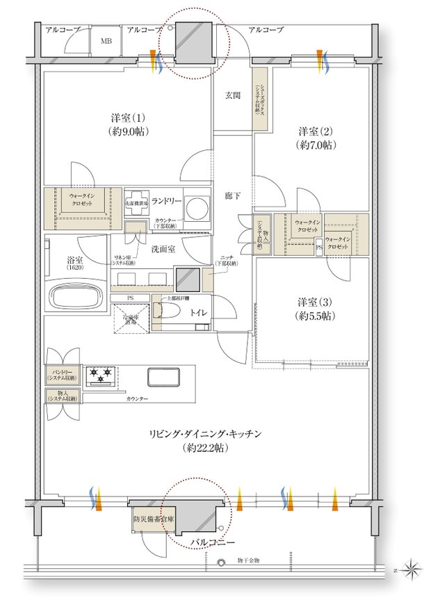 レ・ジェイド川西能勢口駅前 間取り H type