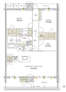 レ・ジェイド川西能勢口駅前 間取り H type メニュー1
