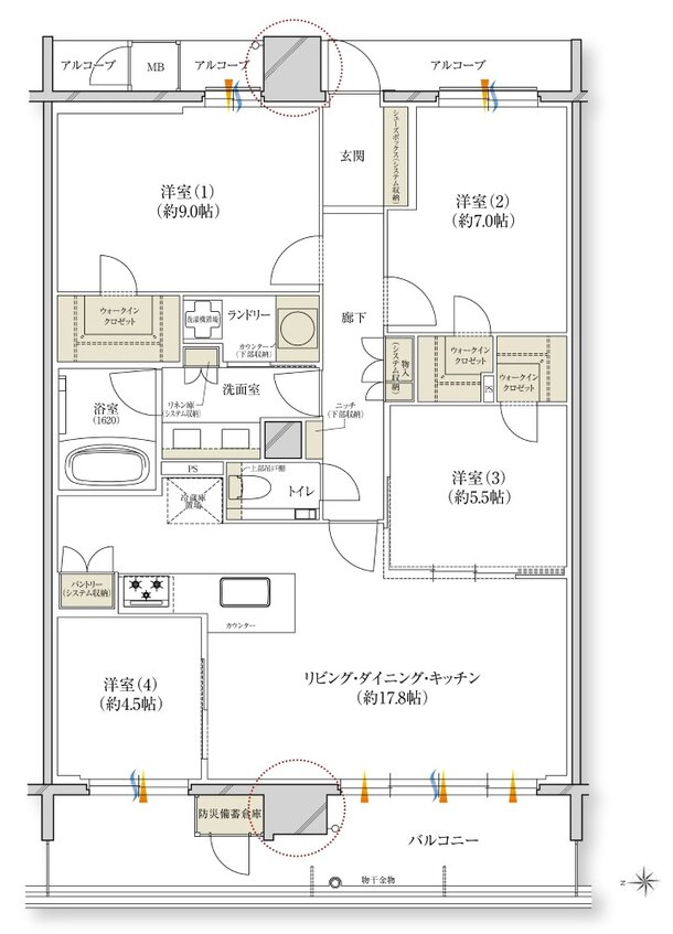 レ・ジェイド川西能勢口駅前 間取り H type メニュー3