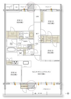 レ・ジェイド川西能勢口駅前 間取り H type メニュー3