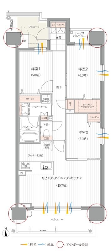 リフローレ名古屋岩塚EAST/WEST 間取り E-Dタイプ