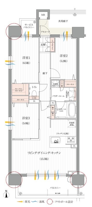 リフローレ名古屋岩塚EAST/WEST 間取り W-Aタイプ